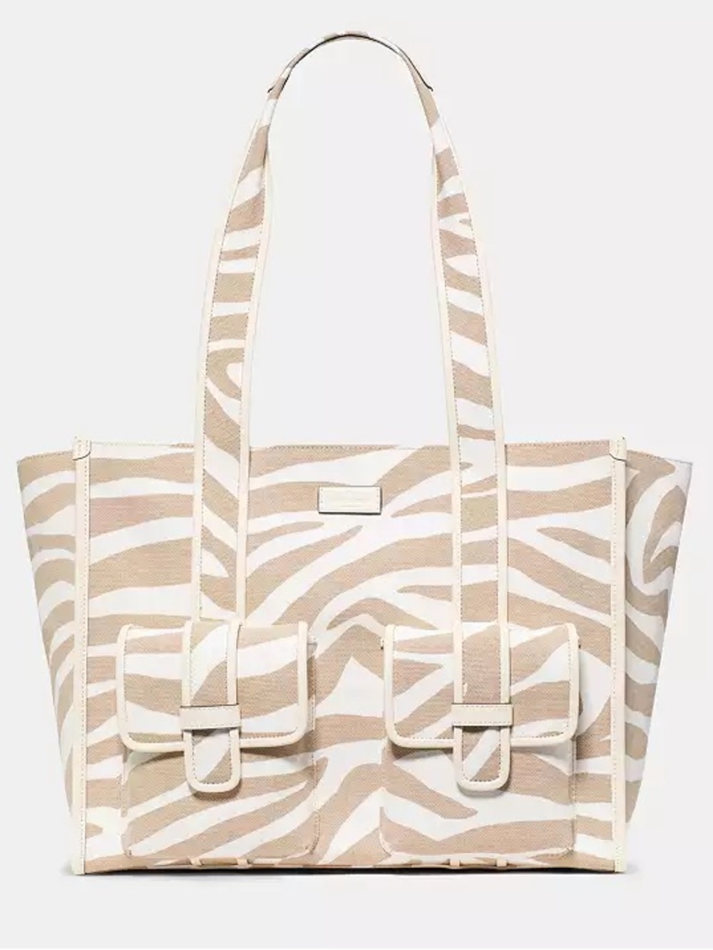 ♠️Kate Spade Kip Zebra Cargo Large Tote Bag, Light Fawn Multi NWT